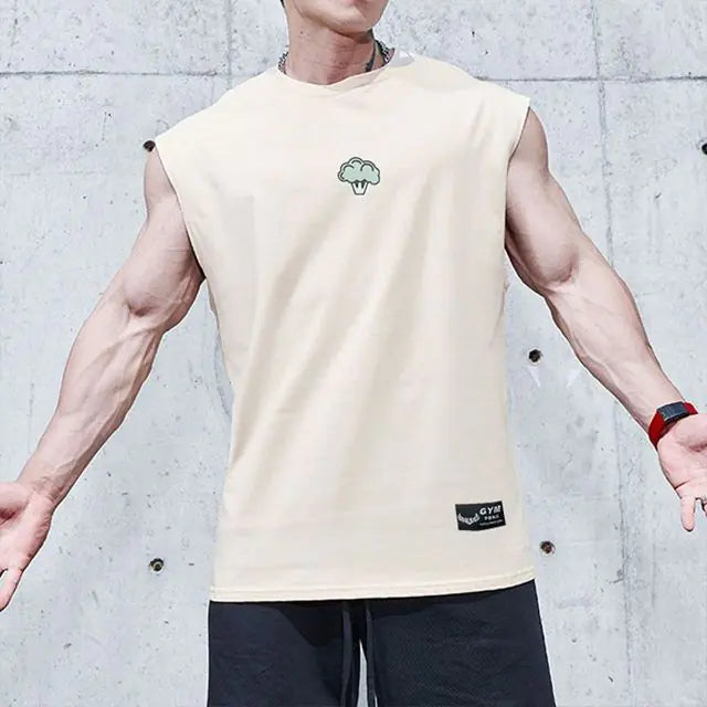 Men's Breathable Quick-Dry Sleeveless Fitness T-shirt