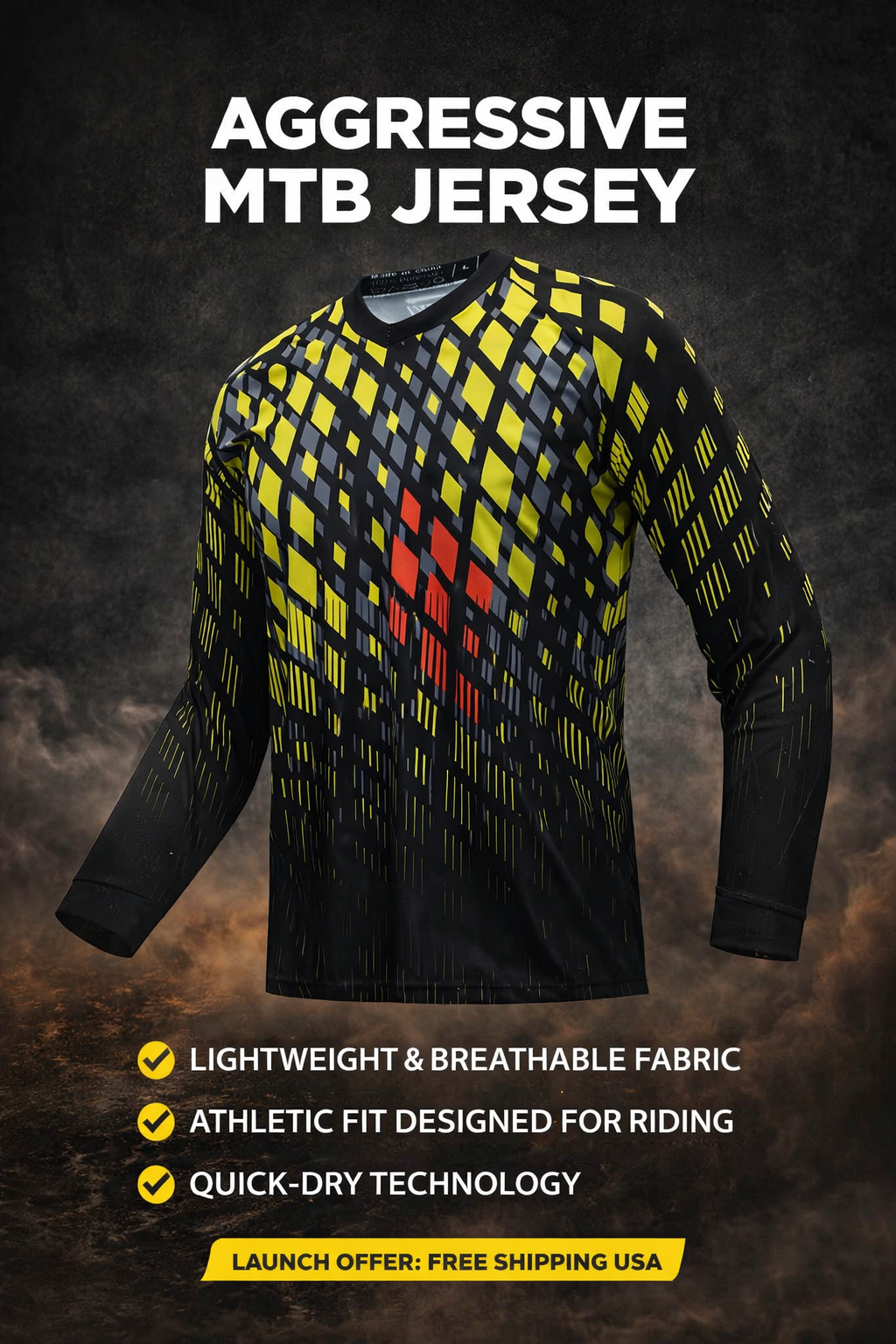 JPOJPO Downhill Cycling Jersey Mens Racing Jersey Long Sleeve MTB Bicycle Clothing Bike Shirt Motorcycle S-4XL