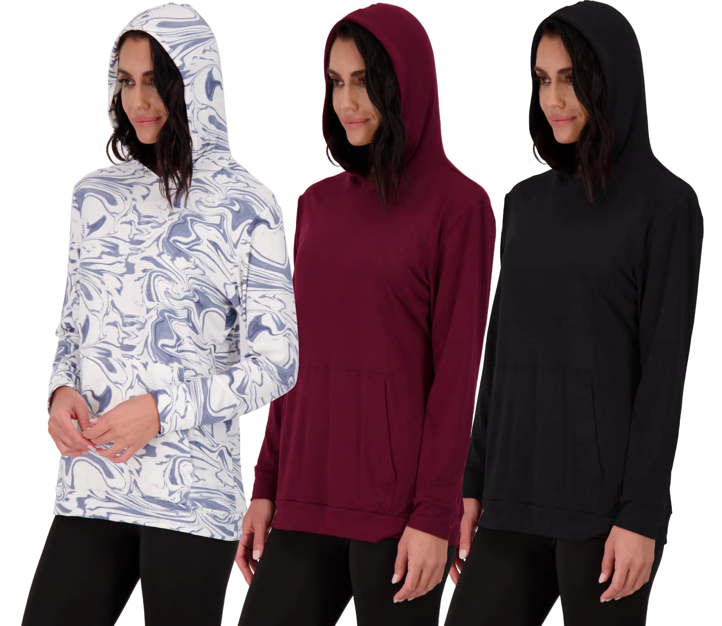 3 Pack: Womens Just My Plus Size Long Sleeve Hoodie Pullover Casual Sweatshirt Fashion Dry Fit Lounge Active Yoga Running Athletic Exercise Gym Workout Outdoor Top Ladies Kangaroo Pocket- Set 2 2X