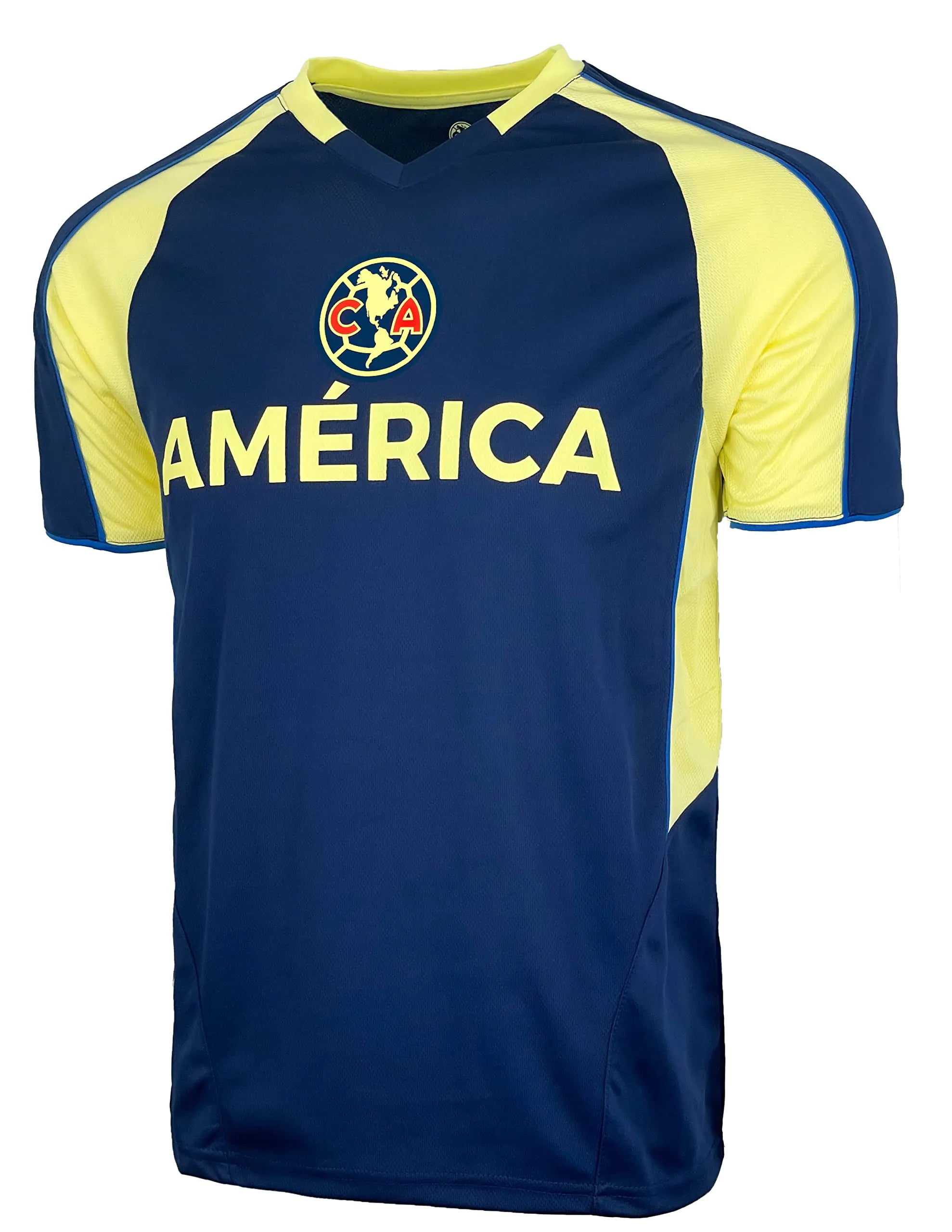 Icon Sports Mens Club America Shirt Short Sleeve Soccer Jersey Licensed Club America Navy T-Shirt (X-Large)