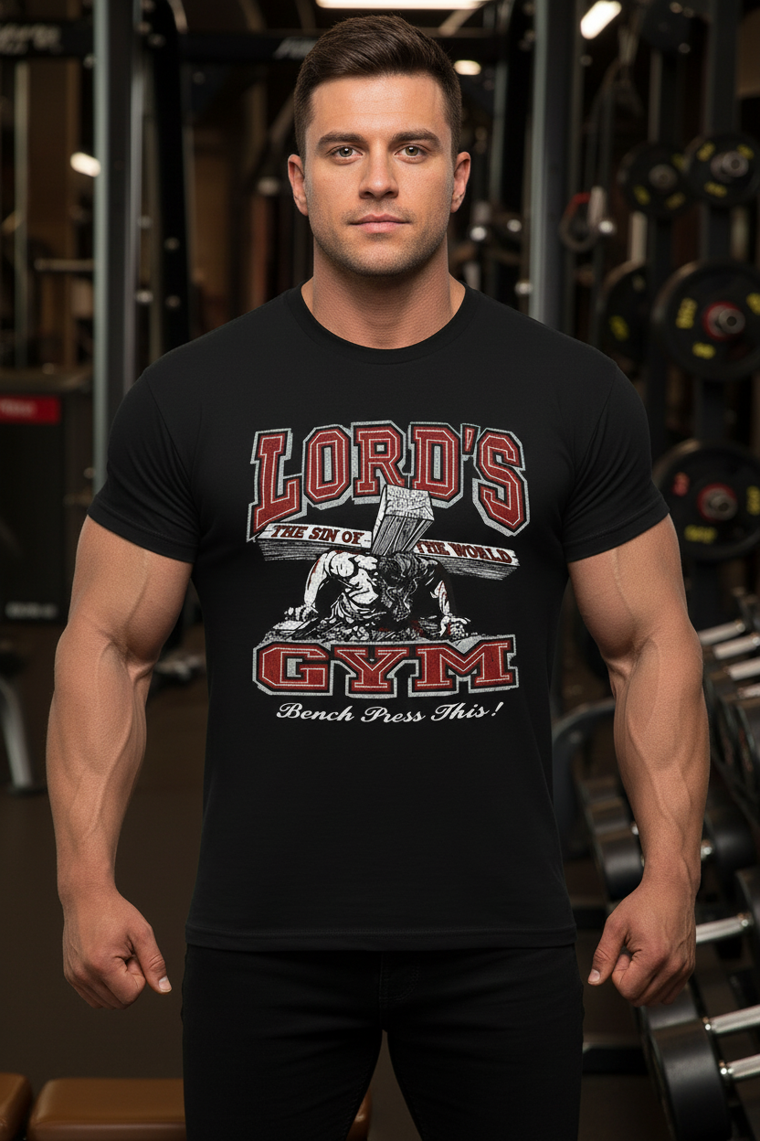 Generic Lord Gym Shirt Jesus His Pain Your Gain T-Shirt Christian Back Front Design Graphic Print Short Sleeve Tees (M) Black Medium